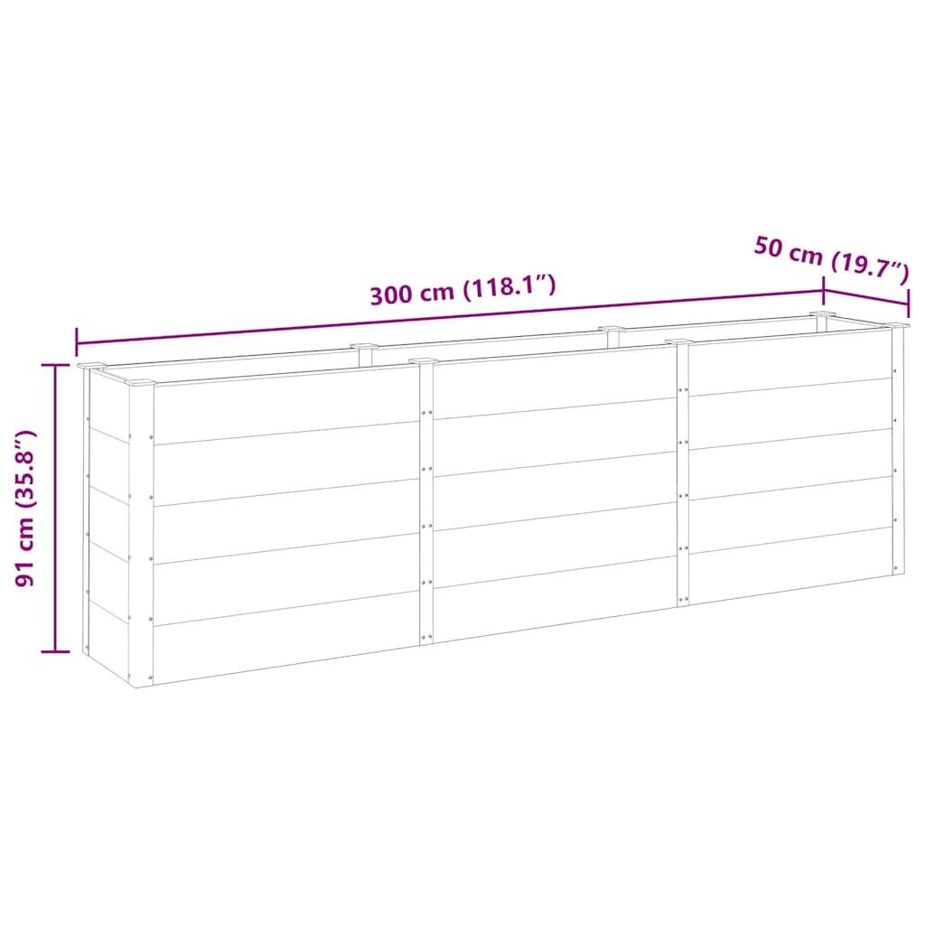 ComfortXL - Jardinière haute et longue en composite WPC pour terrasse et jardin Gris 300x50x91cm – ComfortXL Outdoor Living - Image 7