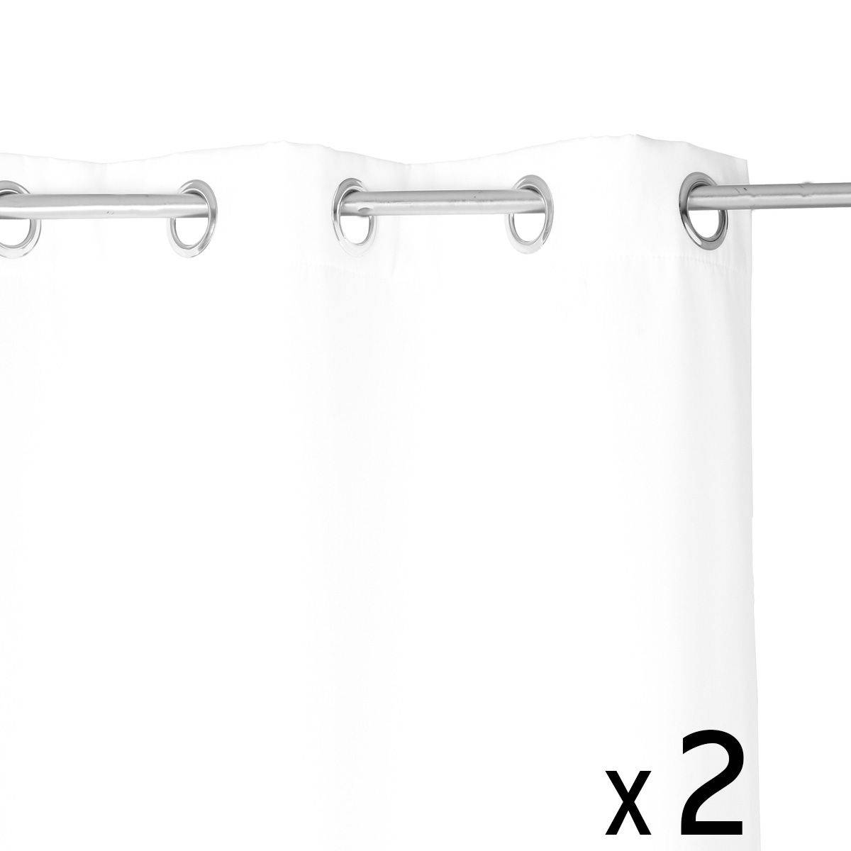 Atmosphera - Lot de 2 Rideaux à  œillets isolant Ivoire 140 x 260 cm - Imagen 1