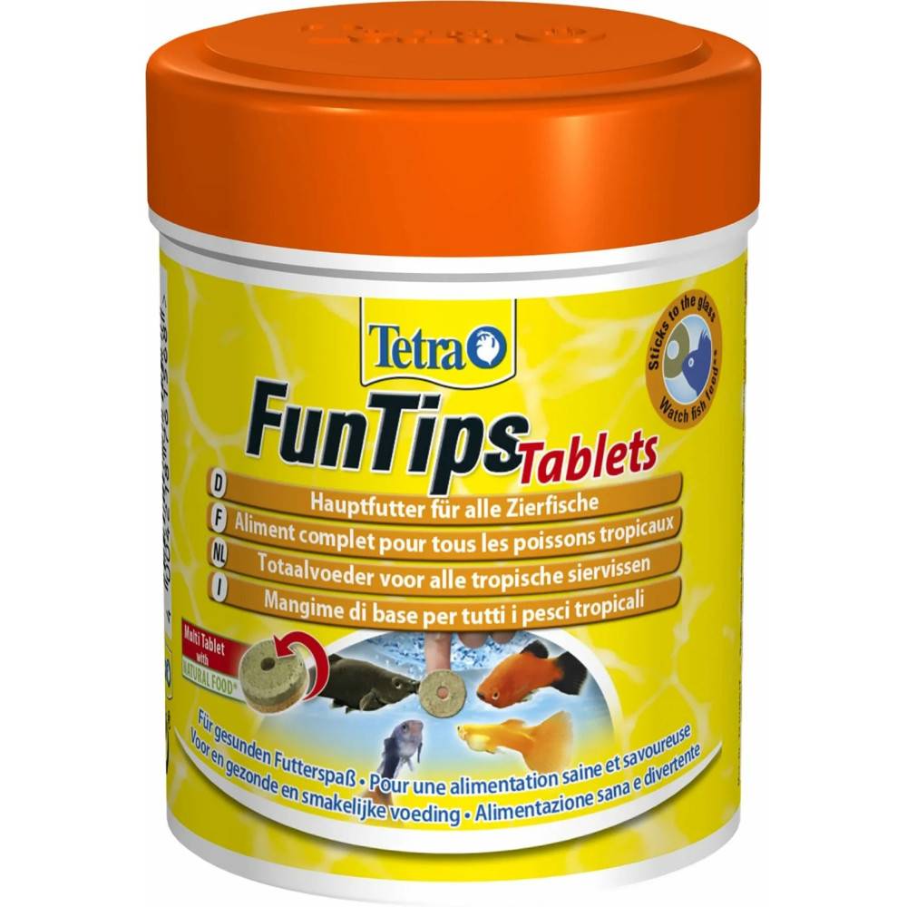 Tetra - Tetra - Aliment complet pour tous les poissons tropicaux 65 g - 150 ml Funtips Tablets - Image 1