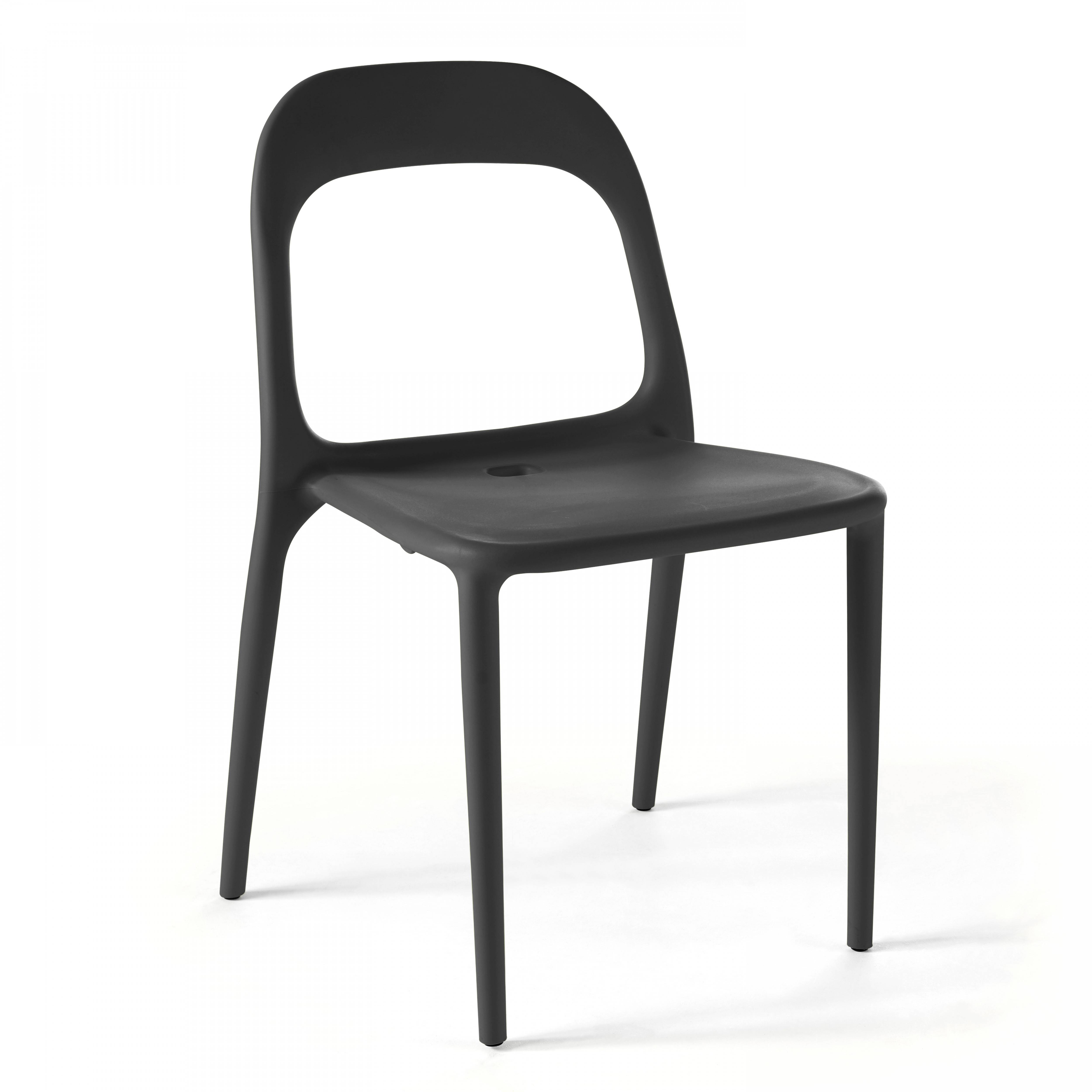 Oviala - Chaise en plastique de jardin noir Milan - Oviala - Imagen 1