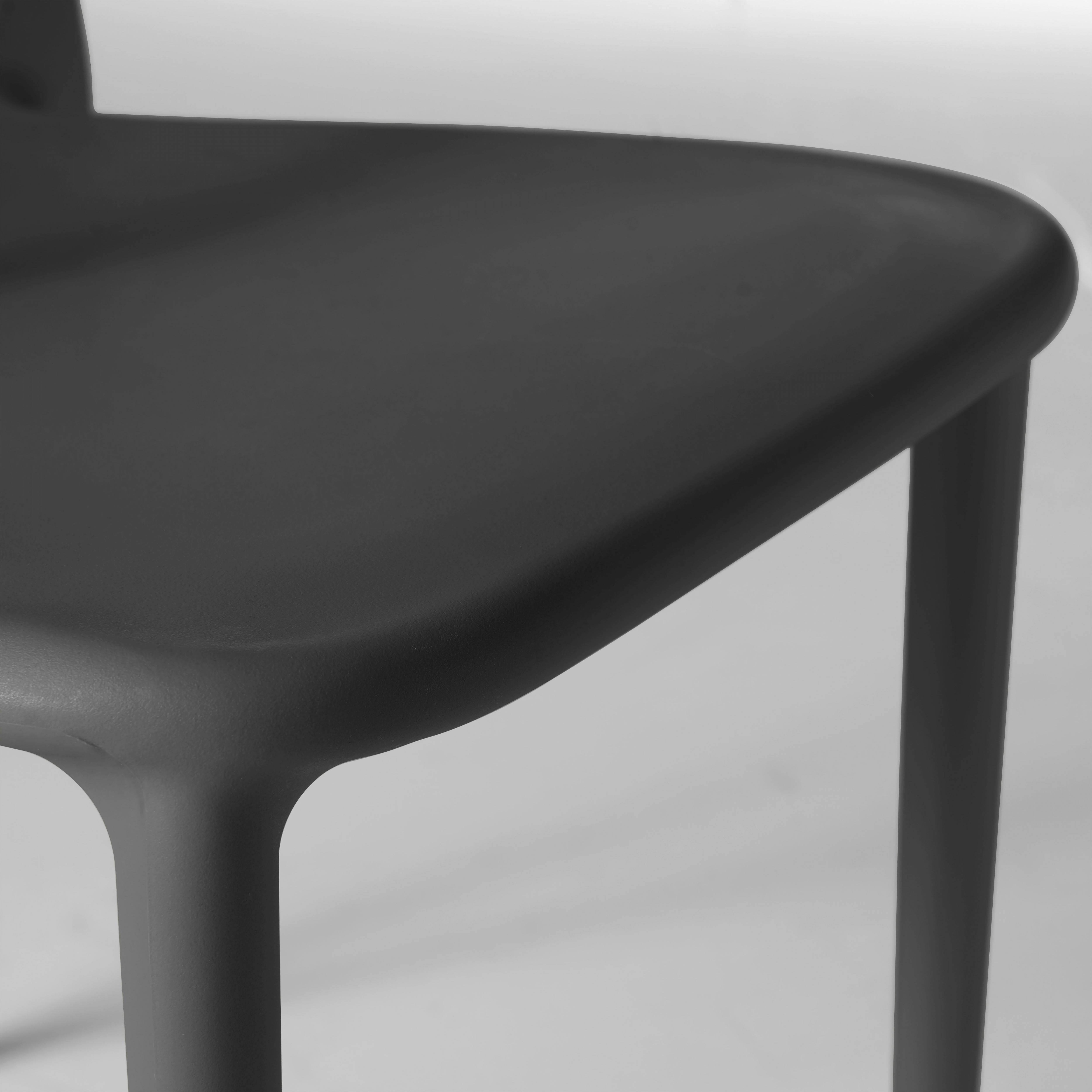 Oviala - Chaise en plastique de jardin noir Milan - Oviala - Imagen 6