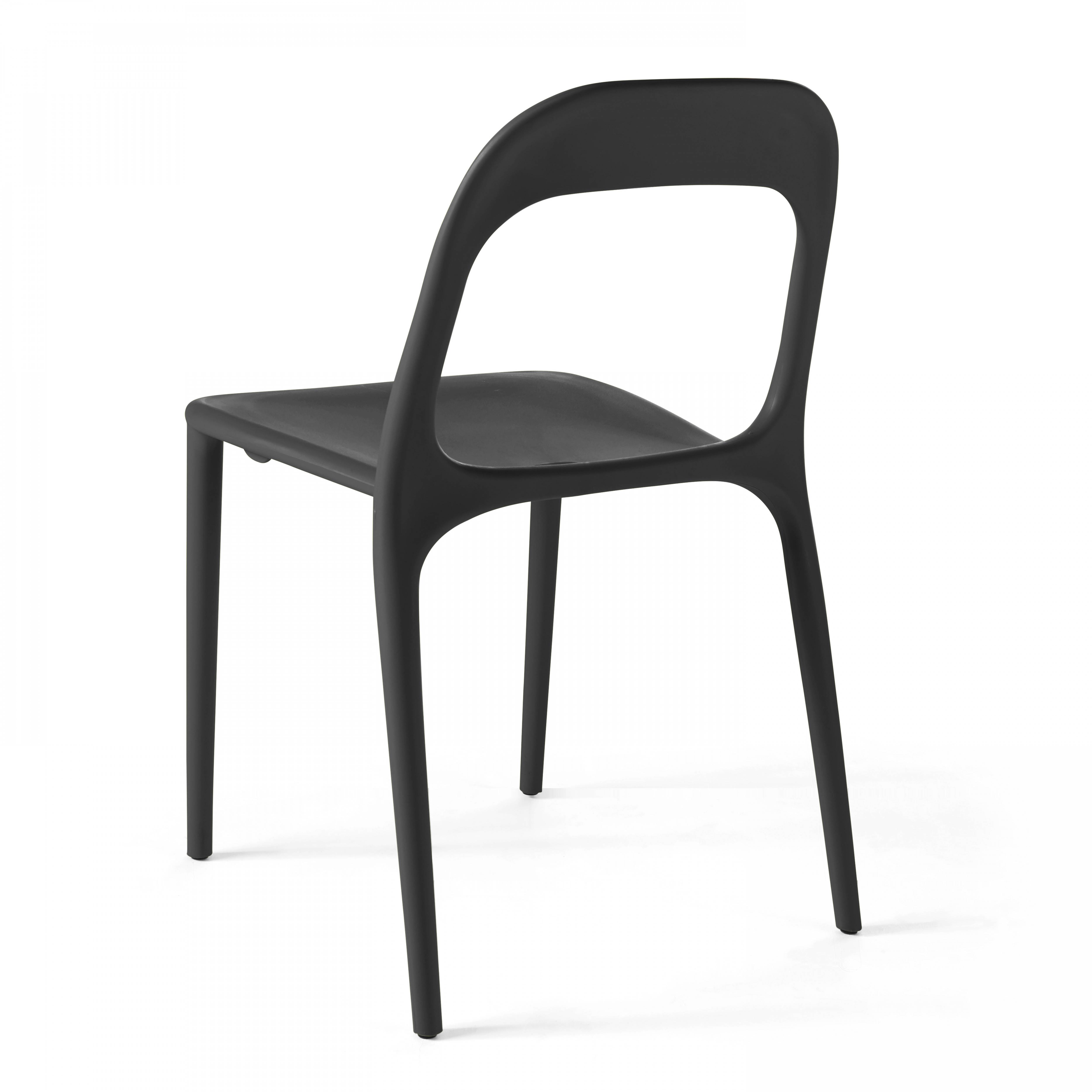 Oviala - Chaise en plastique de jardin noir Milan - Oviala - Imagen 2