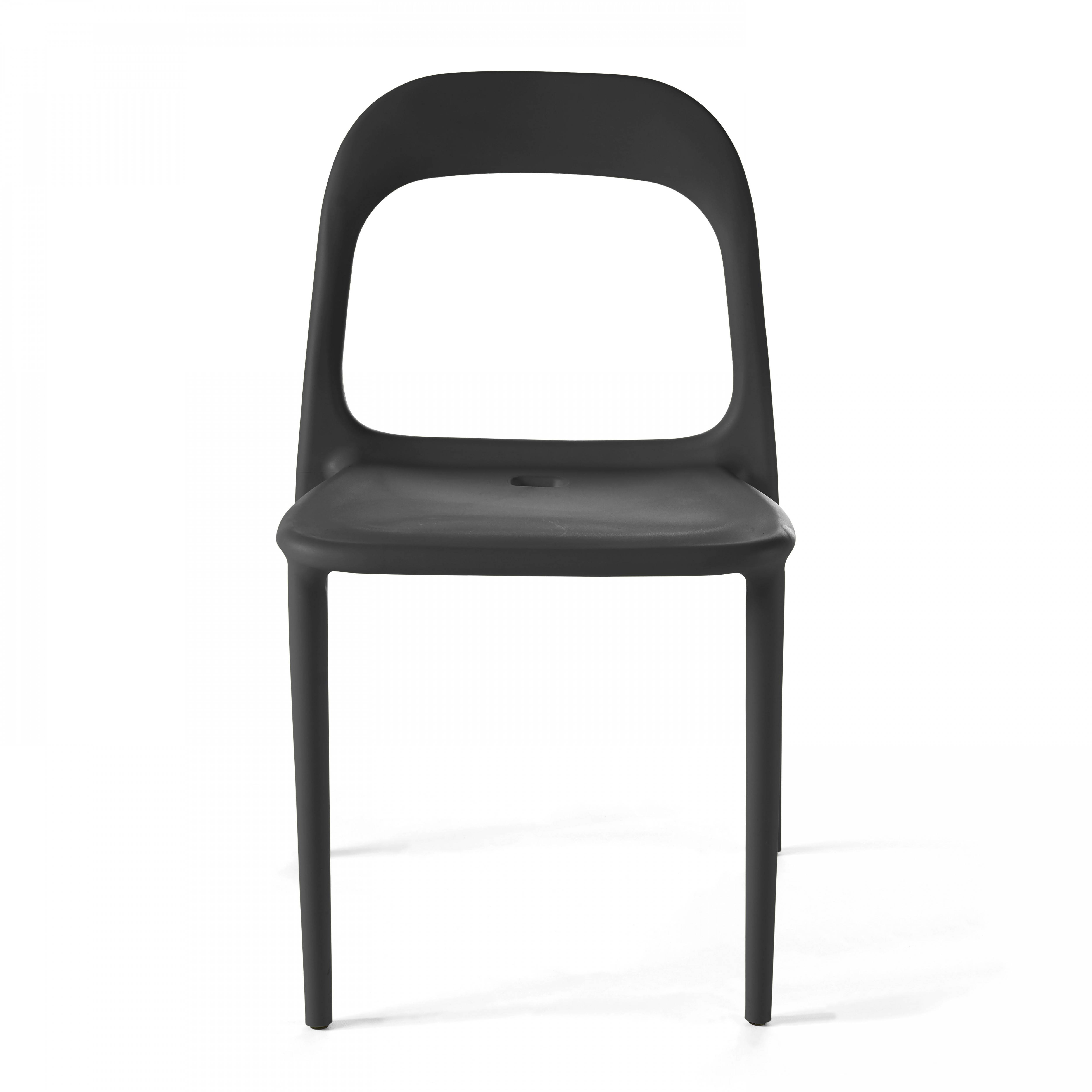 Oviala - Chaise en plastique de jardin noir Milan - Oviala - Imagen 4
