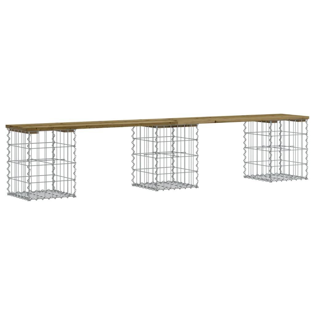 Maison Chic - Banc de jardin - Banc d'extérieur - Banquette design gabion 203x31x42 cm bois de pin imprégné - Imagen 1