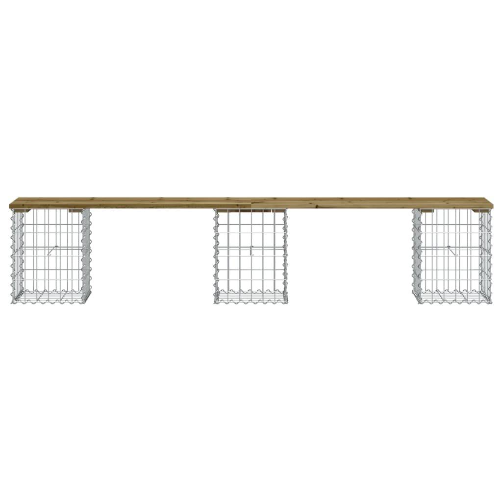 Maison Chic - Banc de jardin - Banc d'extérieur - Banquette design gabion 203x31x42 cm bois de pin imprégné - Imagen 3