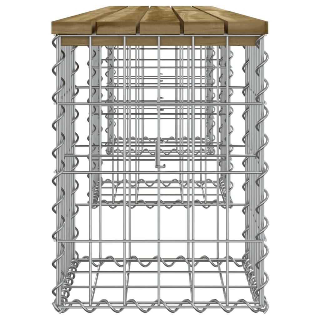 Maison Chic - Banc de jardin - Banc d'extérieur - Banquette design gabion 203x31x42 cm bois de pin imprégné - Imagen 4