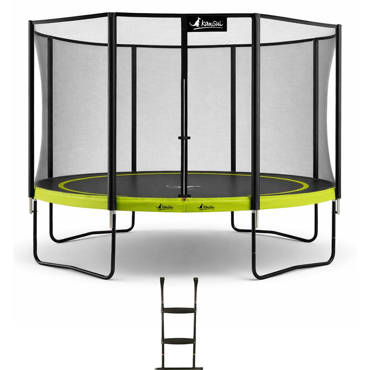 Kangui - Trampoline de jardin Ø 430cm + filet de sécurité + échelle - PUNCHI 430 Vert Kangui - Image 1
