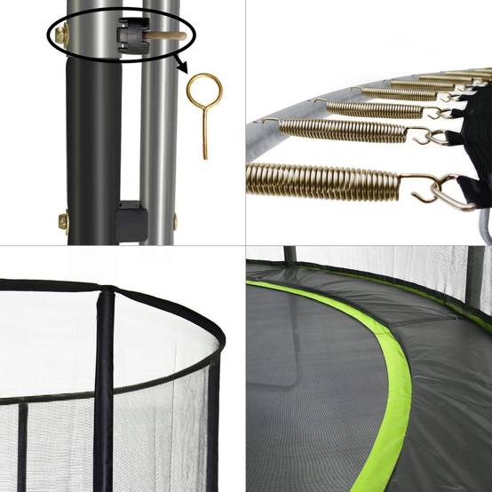 Kangui - Trampoline de jardin Ø 430cm + filet de sécurité + échelle - PUNCHI 430 Vert Kangui - Image 4
