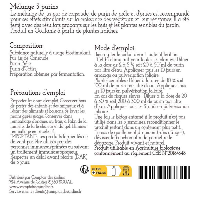 Mélange de 3 purins concentré, ortie, consoude et prêle - 5 Litres - Image 6