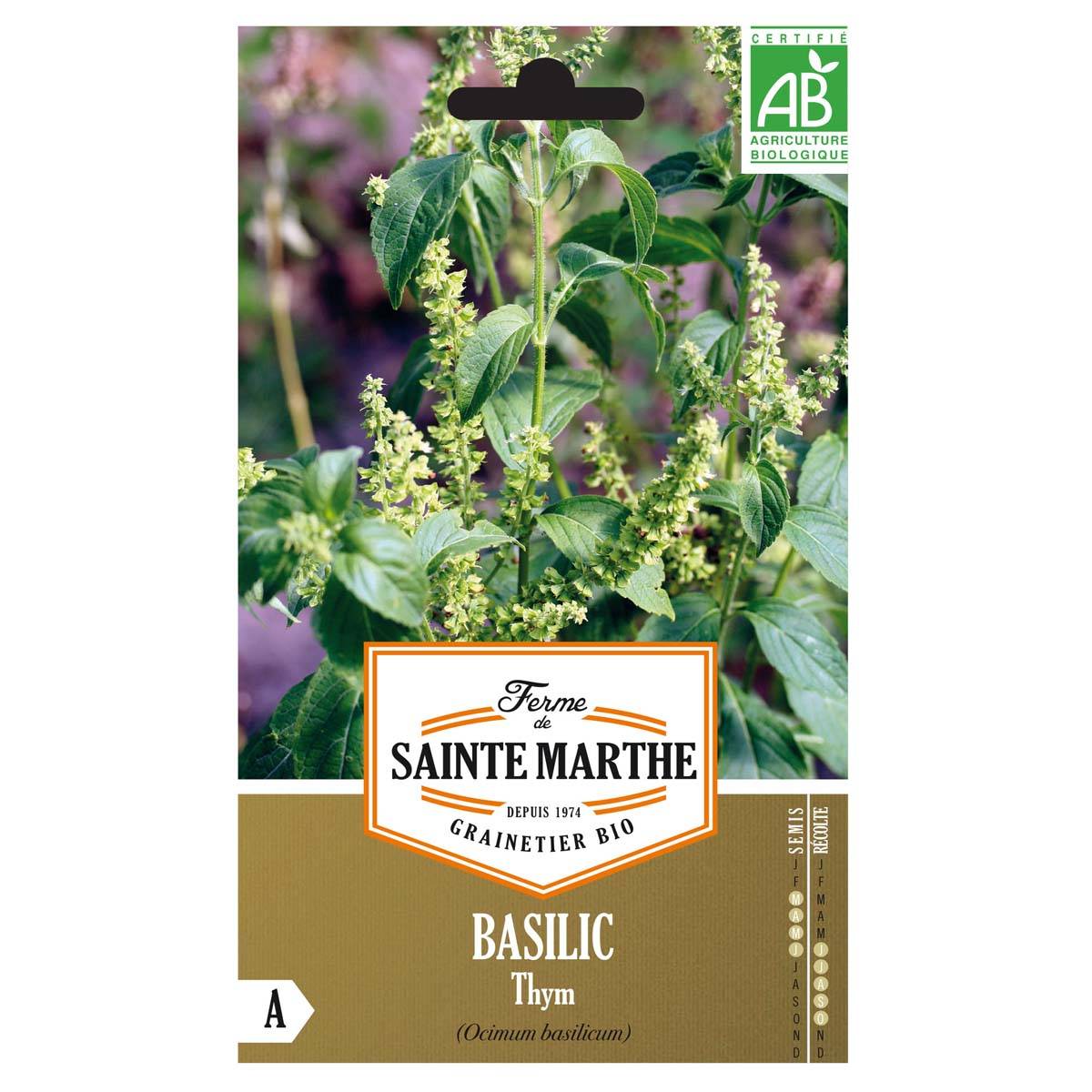 Basilic Thym Bio - Ferme de Sainte Marthe le sachet de 150 graines environ