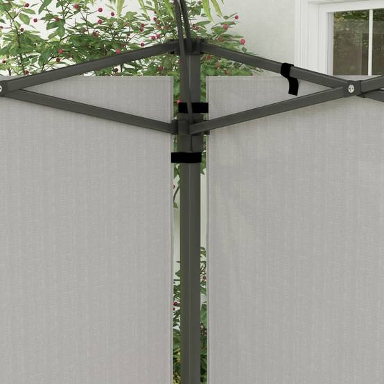 Parois latérales tonnelle PE extérieur protection pluie avec fenêtres 293x193cm blanc - ComfortXL Outdoor Living - Image 8