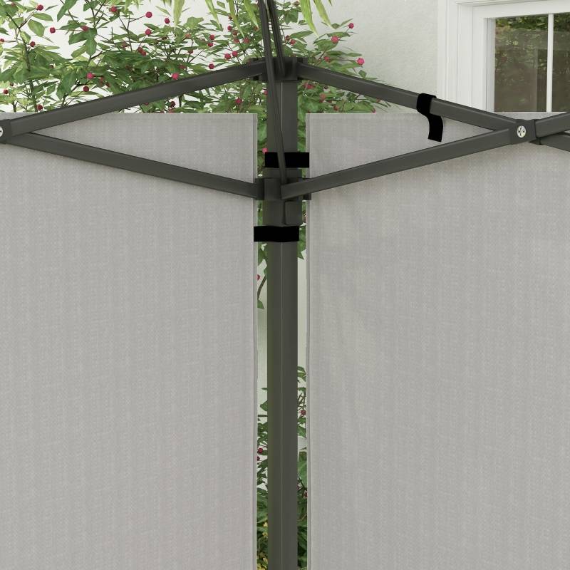 Parois latérales tonnelle PE extérieur protection pluie avec fenêtres 293x193cm blanc - ComfortXL Outdoor Living - Image 8