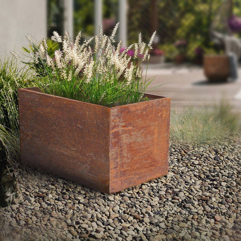 Esschert Design - Jardinière en acier corten rouille 78 x 38 x 38 cm - Image 2