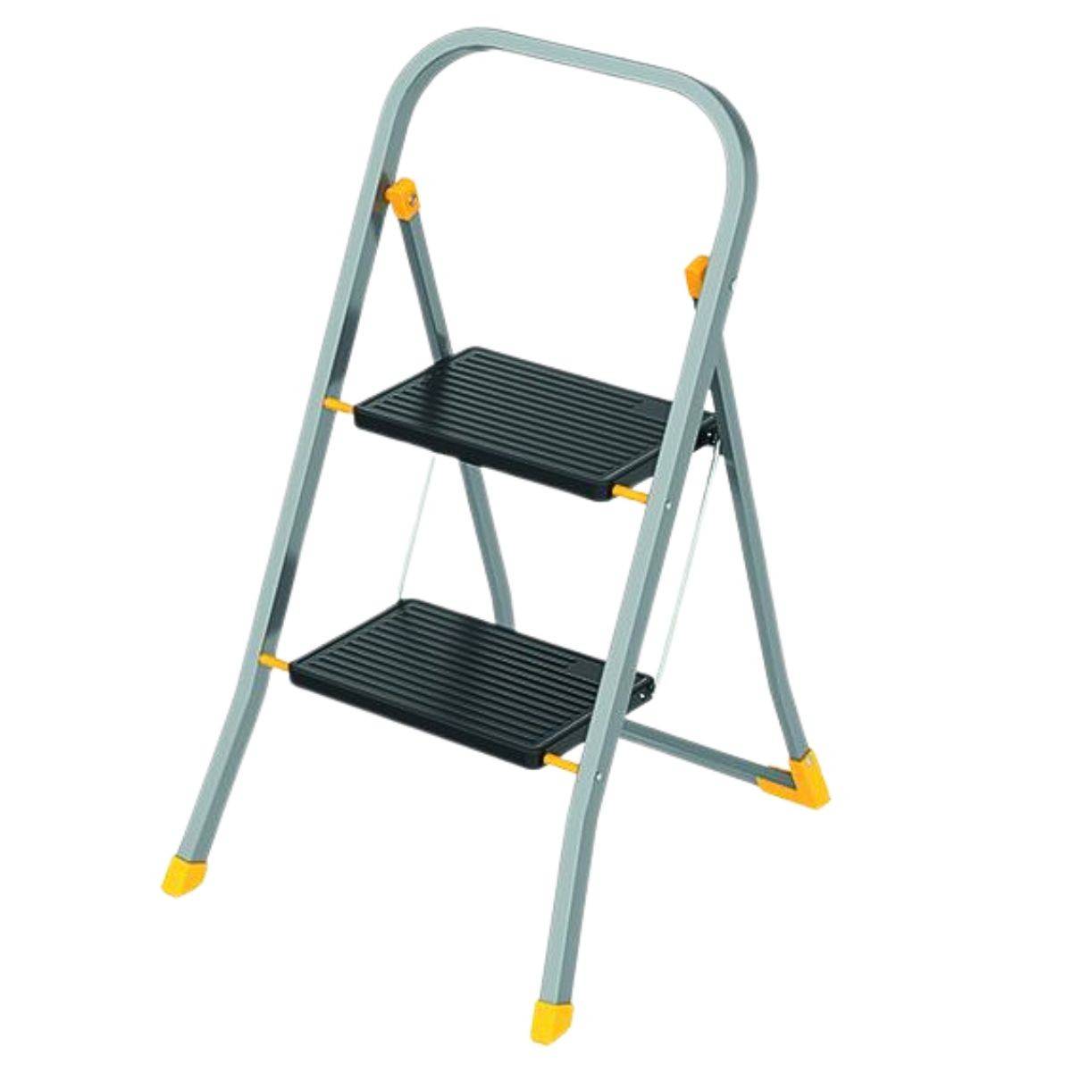 Escabeau 2 marches pliable Charge 150kg Marche-pied Pliable Pieds anti-dérapants Bricolage Maison Chantier INTEC - Image 6