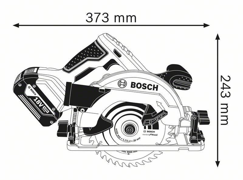 Bosch - Scie circulaire GKS 18V-57 G pour bois BOSCH - 2 batteries + chargeur - en L-Boxx - accessoires - 06016A2106 - Image 3