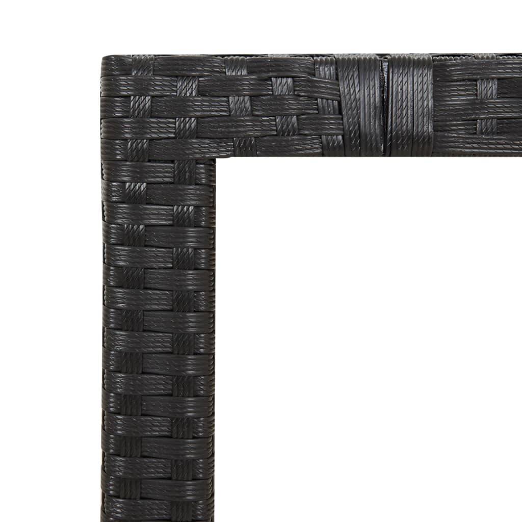 Maison Chic - Table De Jardin - Table Extérieure plateau en bois Noir Résine tressée bois massif - Image 5
