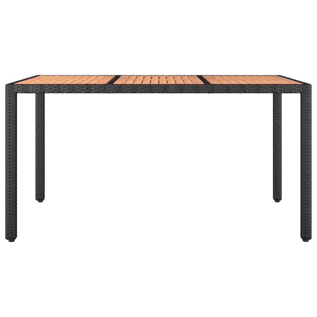 Maison Chic - Table De Jardin - Table Extérieure plateau en bois Noir Résine tressée bois massif - Image 3