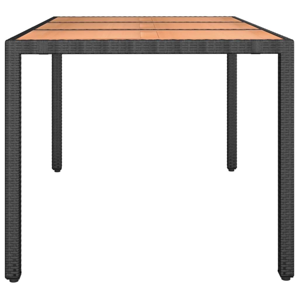 Maison Chic - Table De Jardin - Table Extérieure plateau en bois Noir Résine tressée bois massif - Image 4