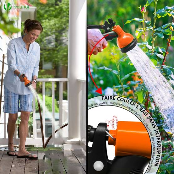 Tuyau d’Arrosage Extensible 45m Renforce avec Accessoires orange - Image 7