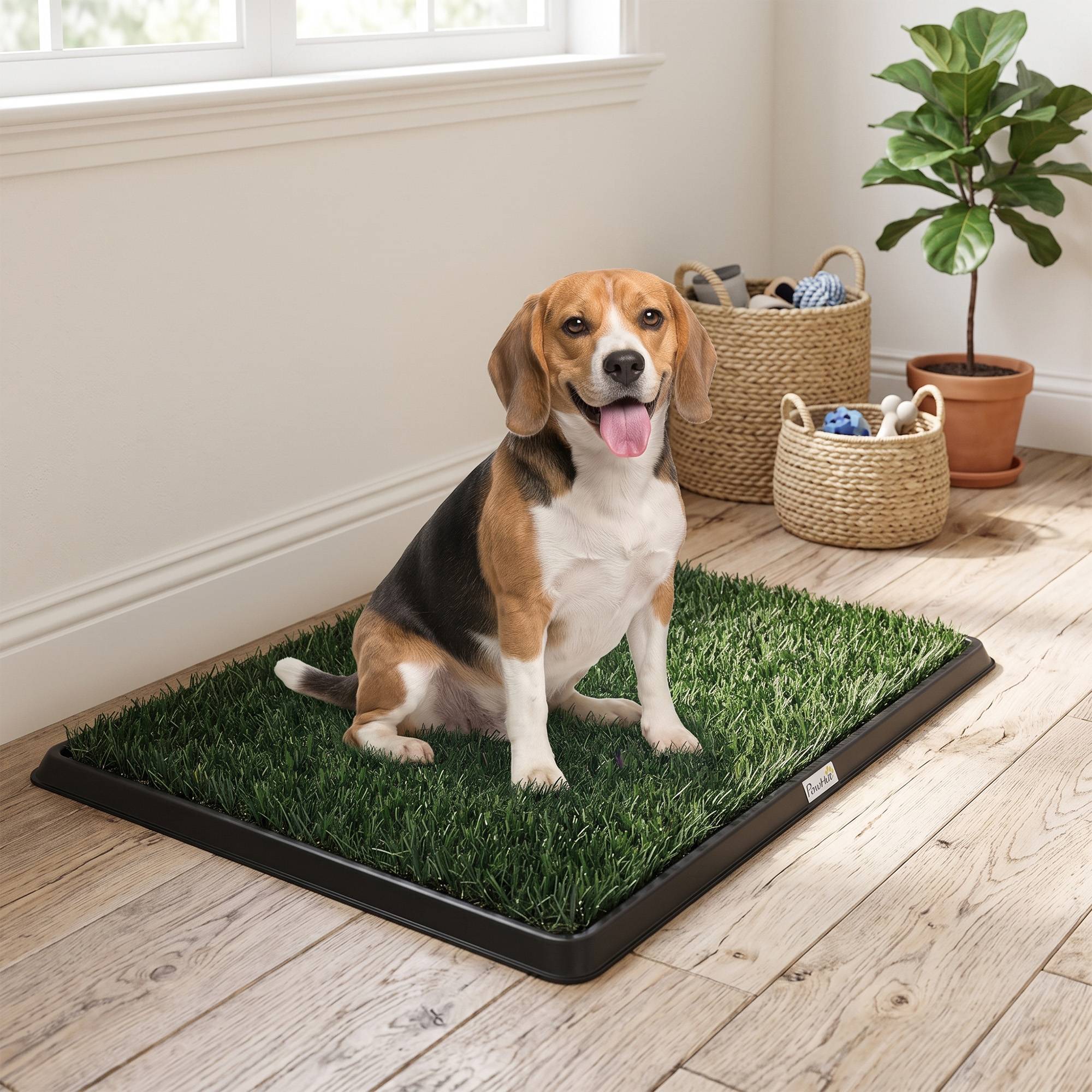 ComfortXL - Toilette pour chien plastique 76 x 50,5 cm noir vert balcon intérieur apprentissage propreté avec gazon - Image 8
