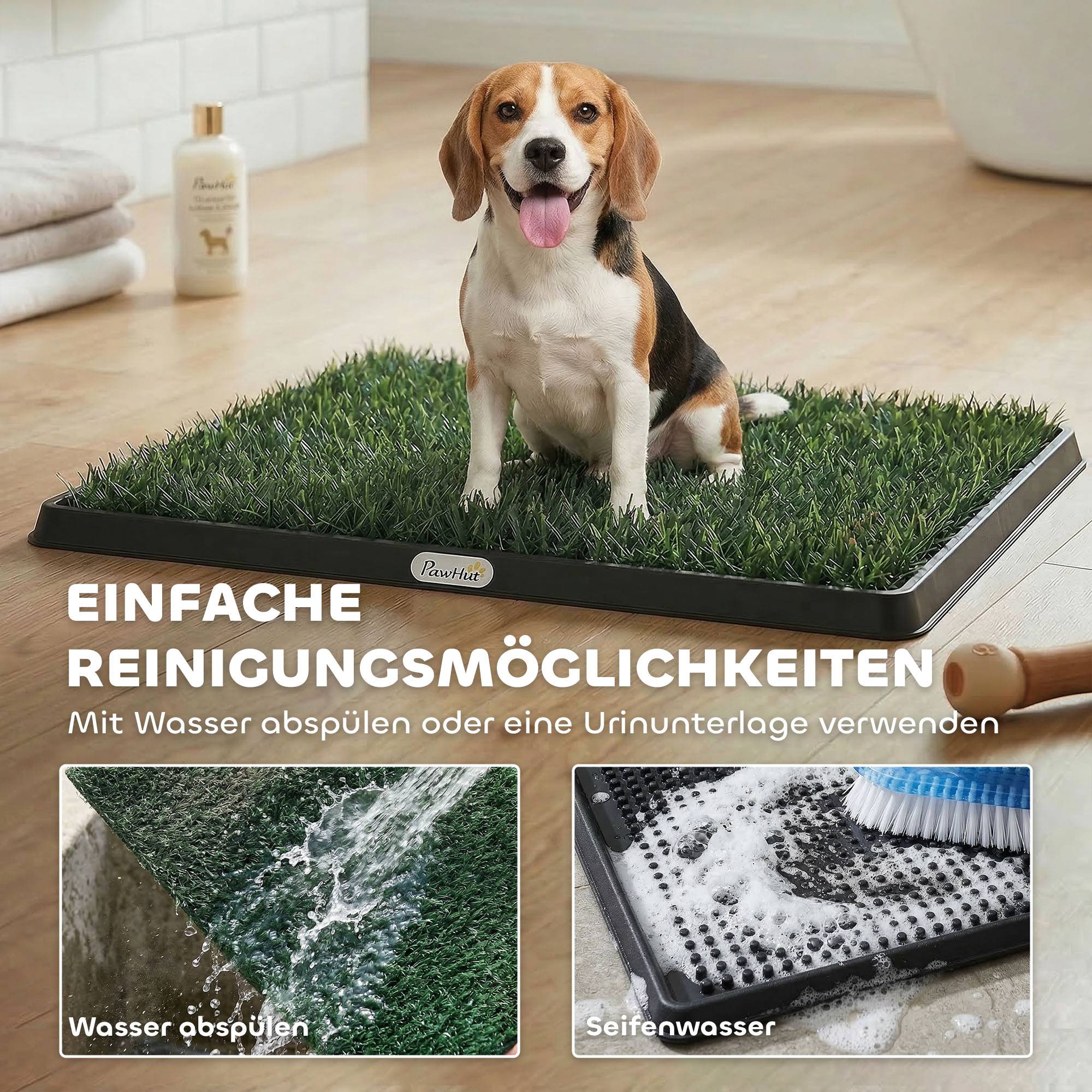 ComfortXL - Toilette pour chien plastique 76 x 50,5 cm noir vert balcon intérieur apprentissage propreté avec gazon - Image 6