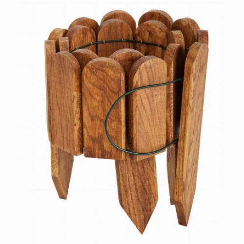 Jardipolys - Bordurette OAK en bois de chêne brun L114 x H30 - Imagen 4