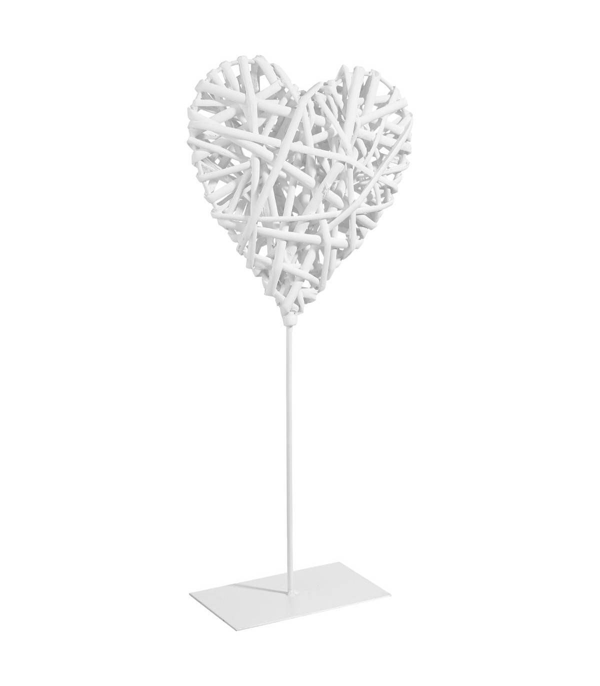 Objet déco Coeur en Osier pied en métal H 37 cm