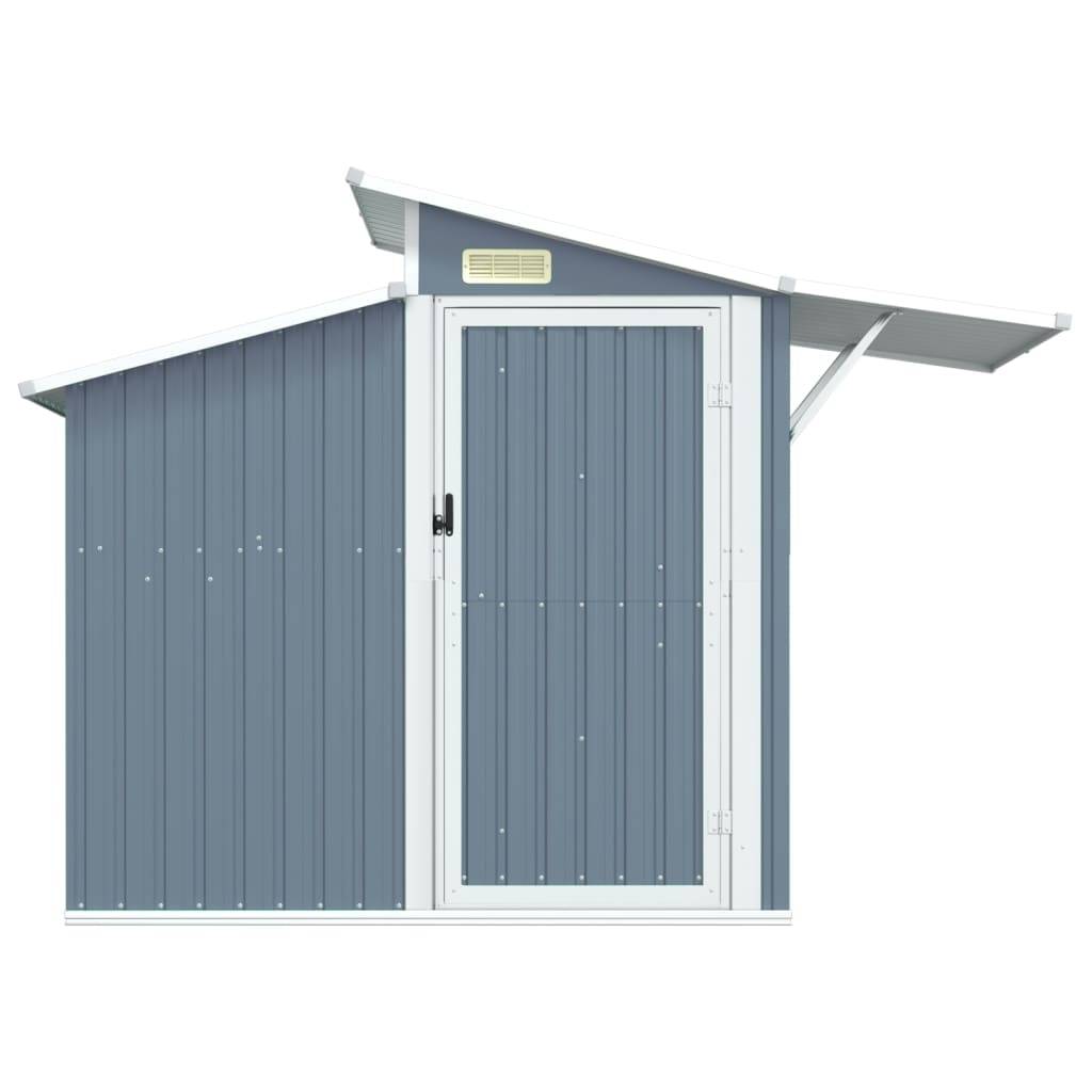 Helloshop26 - Abri de jardin cabane cabanon maison de stockage remise extérieur hangar outils robuste 270 x 130 x 208,5 cm acier galvanisé gris - Imagen 2