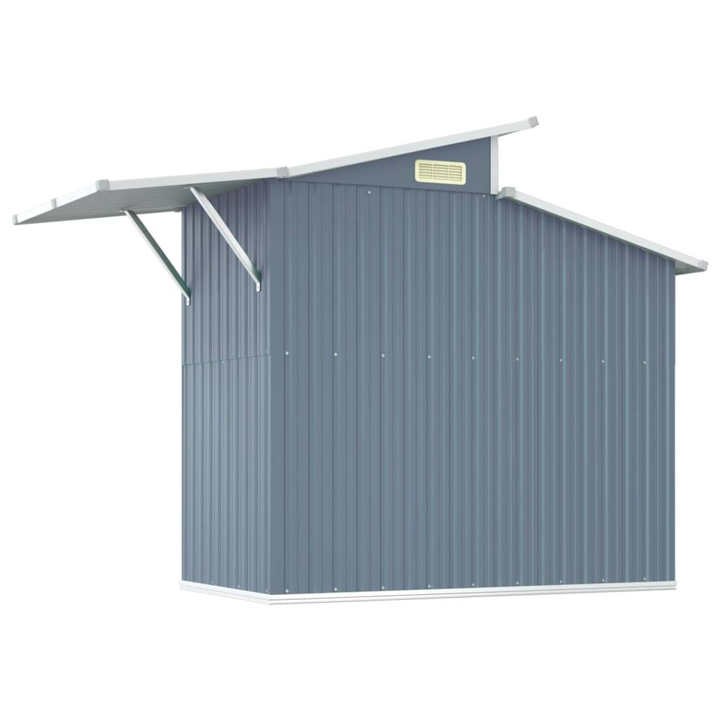 Helloshop26 - Abri de jardin cabane cabanon maison de stockage remise extérieur hangar outils robuste 270 x 130 x 208,5 cm acier galvanisé gris - Imagen 5