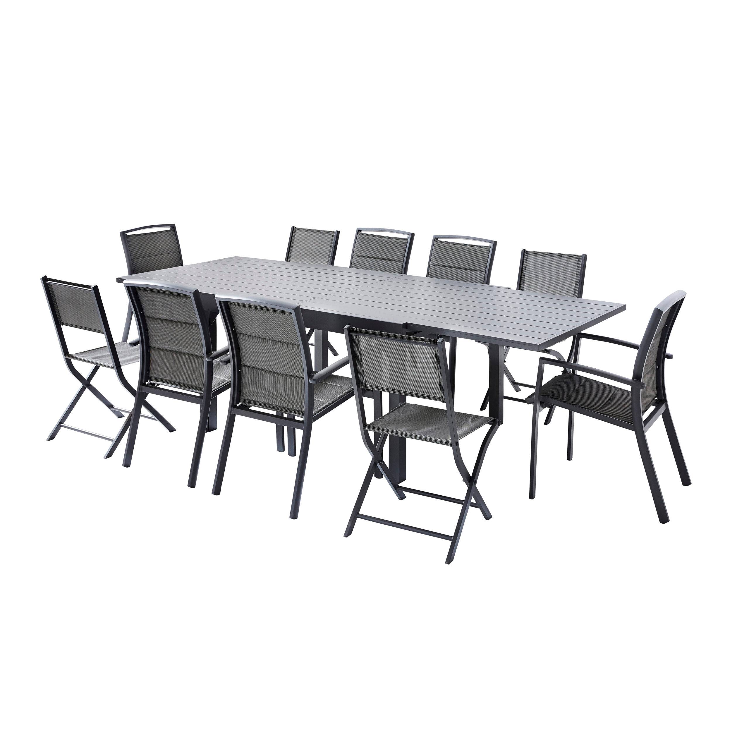 Wilsa Garden - Ensemble MODULO 6/10p en aluminium et 6 fauteuils en aluminium et assise textilène - Imagen 1