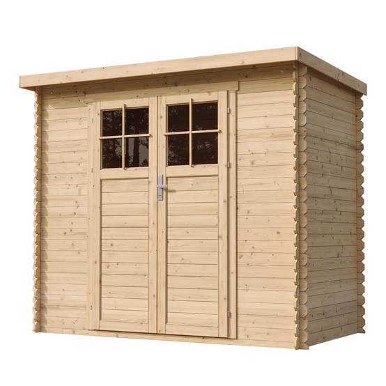 Timbela - Abri de jardin en bois l239xL144xH200cm / 2.63 m² avec porte verrouillable de haute qualité - 19 mm d’épaisseur - Timbela M310F - Imagen 5