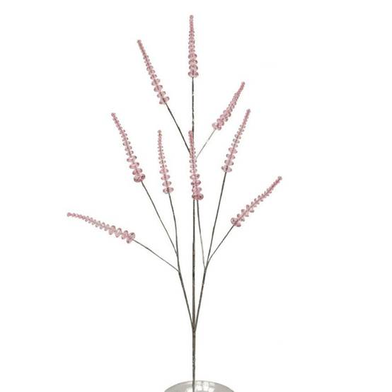 Branche de Fleurs «Cristal» en verre rose 90cm Chemin de campagne - Imagen 1