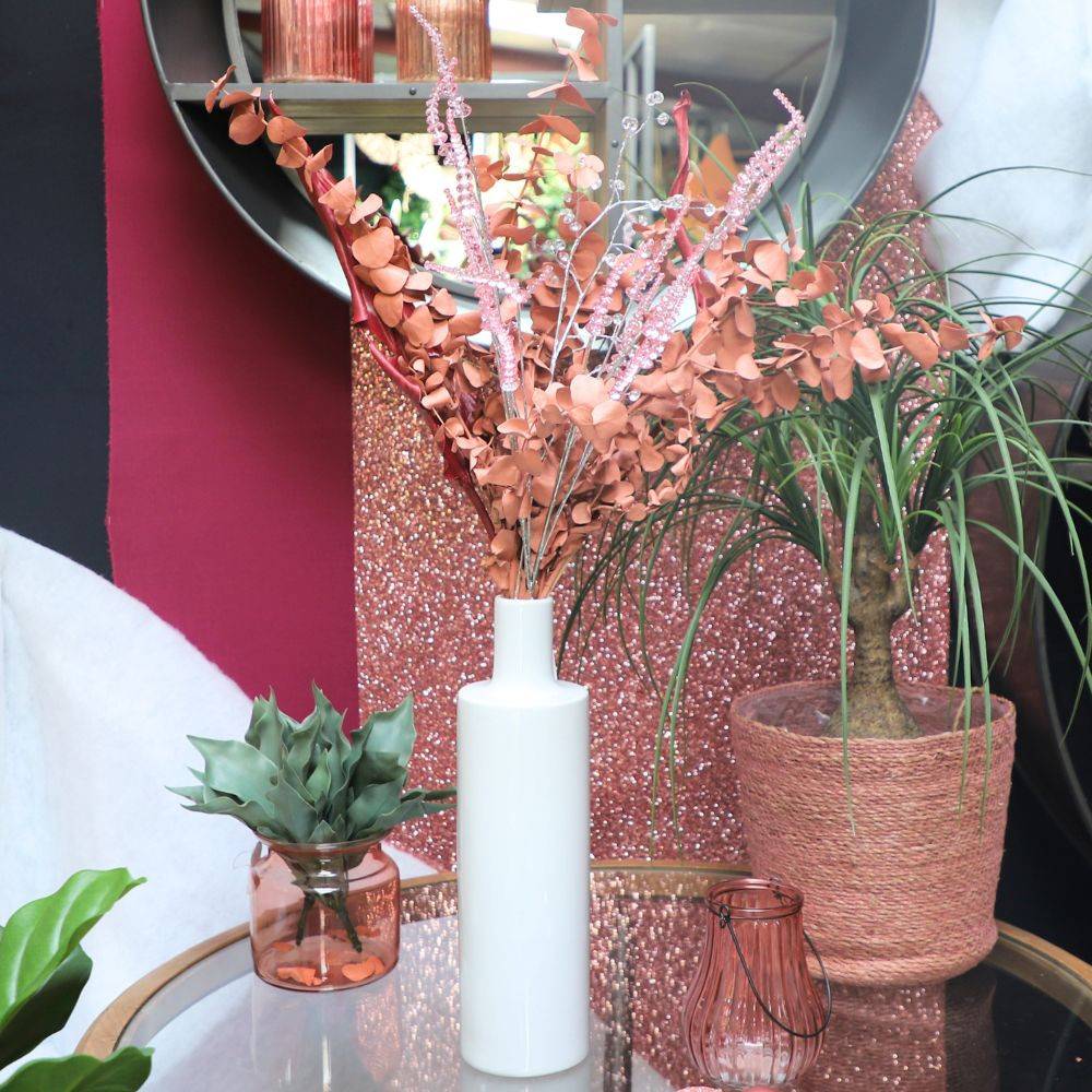Branche de Fleurs «Cristal» en verre rose 90cm Chemin de campagne - Imagen 4