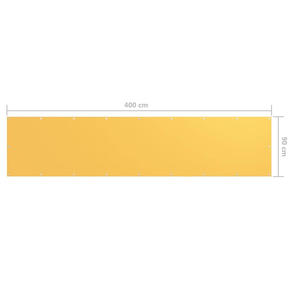Helloshop26 - Écran de balcon brise pare vue protection confidentialité 90 x 400 cm tissu oxford jaune - Imagen 5
