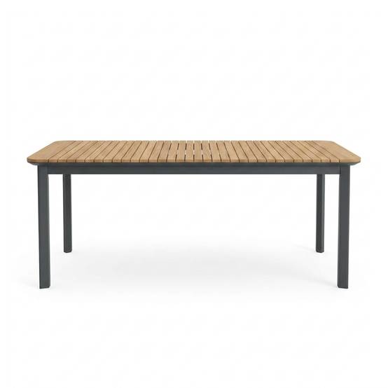 Table de jardin PIANA en teck massif et aluminium 6/8 places anthracite - Image 2