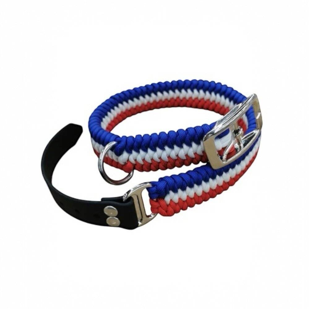 France Croquettes - Collier artisanal paracorde "patriote" S pour chien, FranceCroquettes - Imagen 1