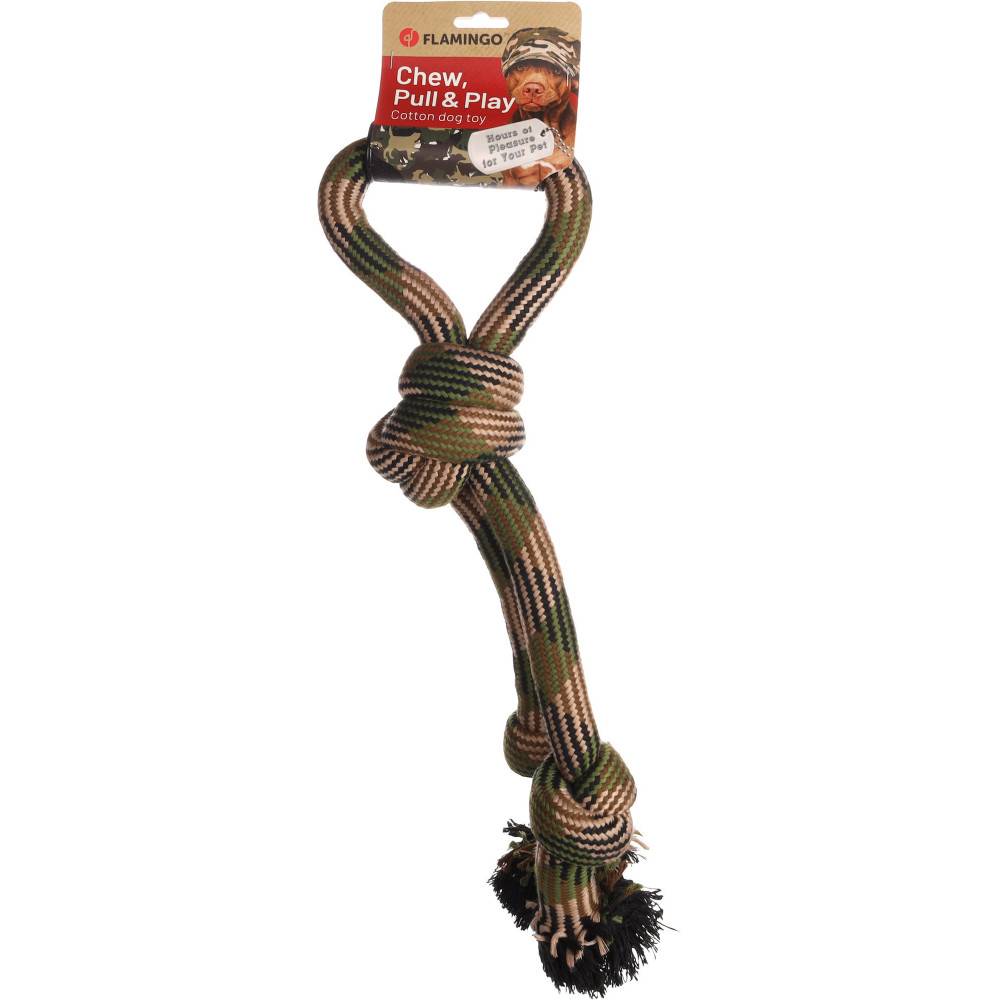 Jouet Corde à tirer avec 3 nœuds Camouflage 50 cm pour chien - Imagen 3