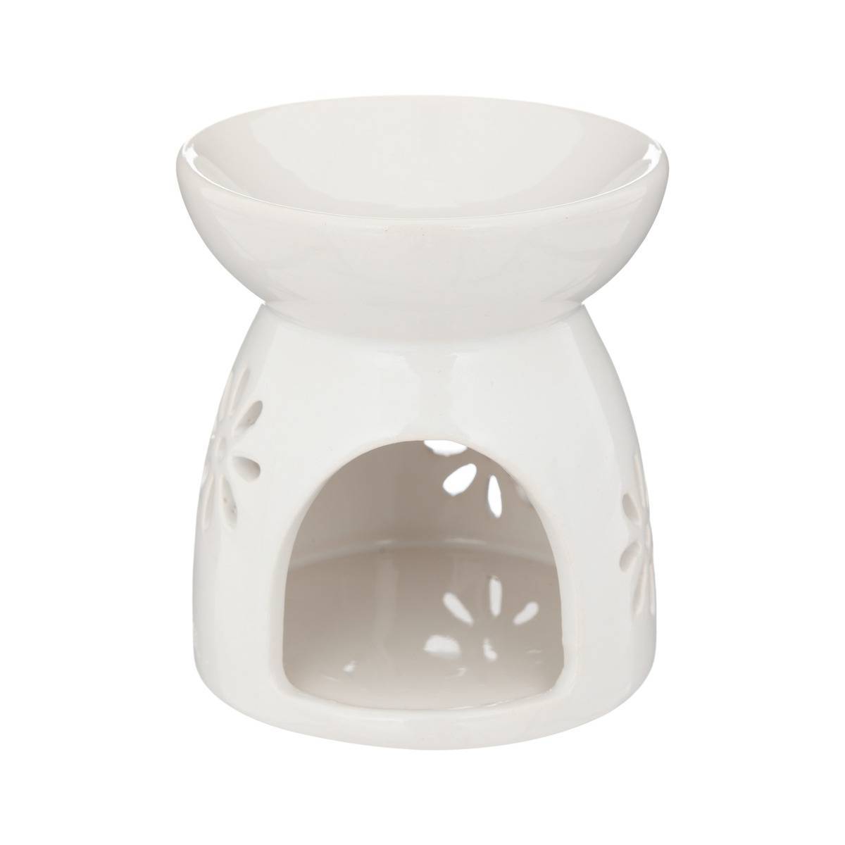 Atmosphera - Brûle-parfum "Izor" en céramique D9cm blanc - Atmosphera Créateur d'intérieur - Image 1
