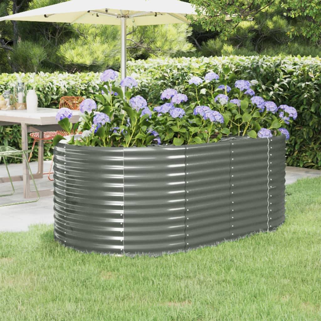 ComfortXL - Jardinière haute ovale acier galvanisé potager Gris 175x100x68 cm – ComfortXL Outdoor Living - Image 1