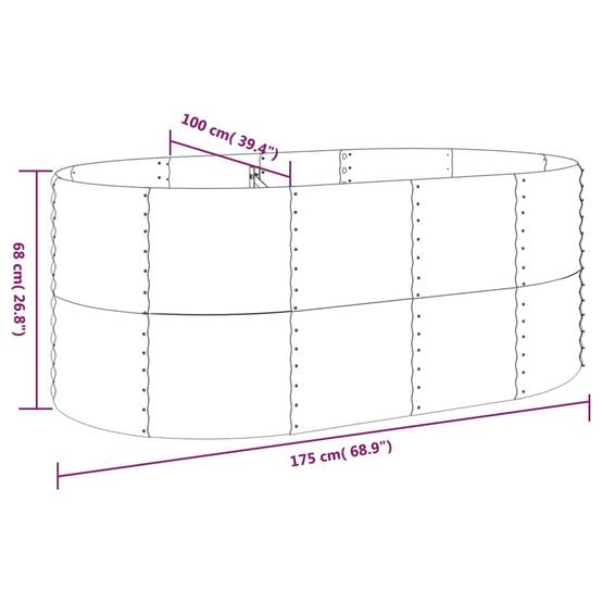 ComfortXL - Jardinière haute ovale acier galvanisé potager Gris 175x100x68 cm – ComfortXL Outdoor Living - Image 6