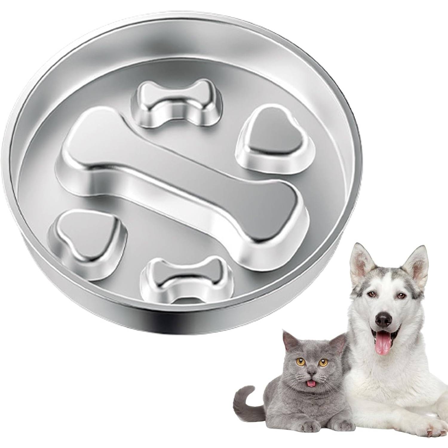 DtopbuyAge - Gamelle Anti-Glouton pour Chien - INOX Antidérapant DtopbuyAge