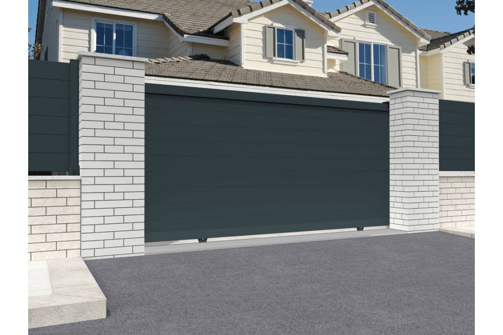 Ombrazur - Portail coulissant plein Gris anthracite L 3000 x H 1843 mm Motorisé OMBRAZUR - Imagen 2