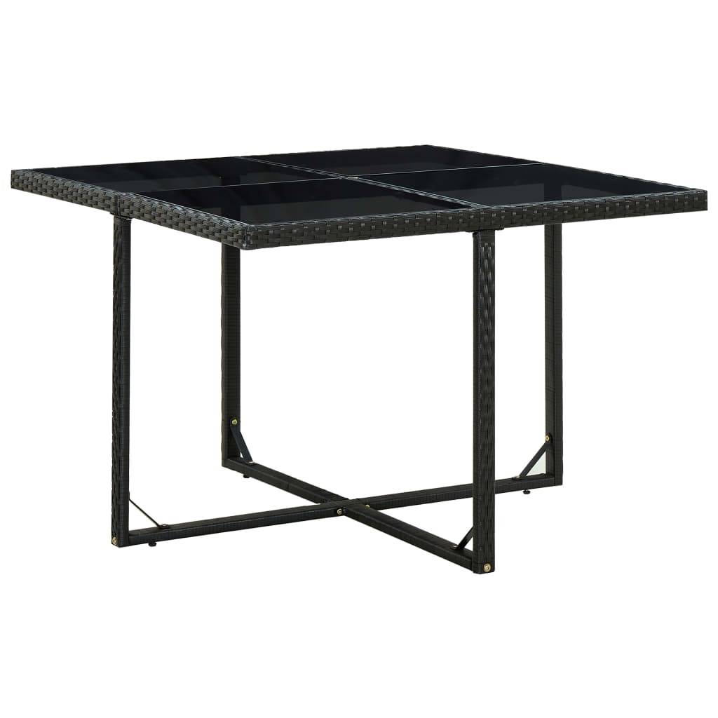 Salon de jardin 4 personnes résine tressée table carrée avec coussins Noir – ComfortXL Outdoor Living - Image 5