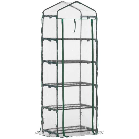Serre de balcon PVC pour pots et semis Optimisation de l'espace 69x49x193cm Clair - ComfortXL Outdoor Living - Image 1