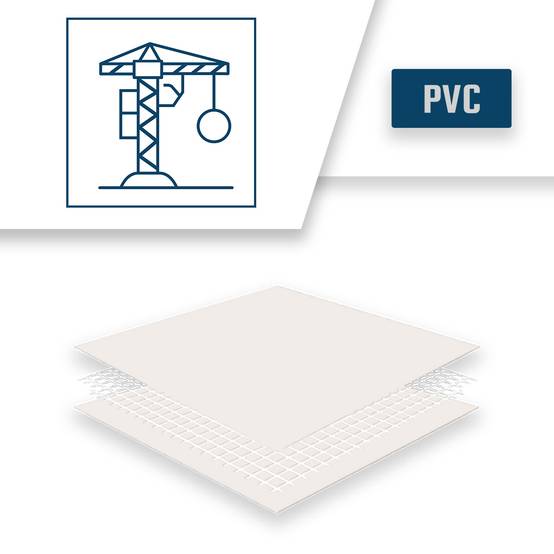 Bâche de Chantier 2,5x3 m LP640CH Blanc Crème - Garantie 8 ans - Bâche de protection étanche en PVC pour Travaux TECPLAST - Imagen 5