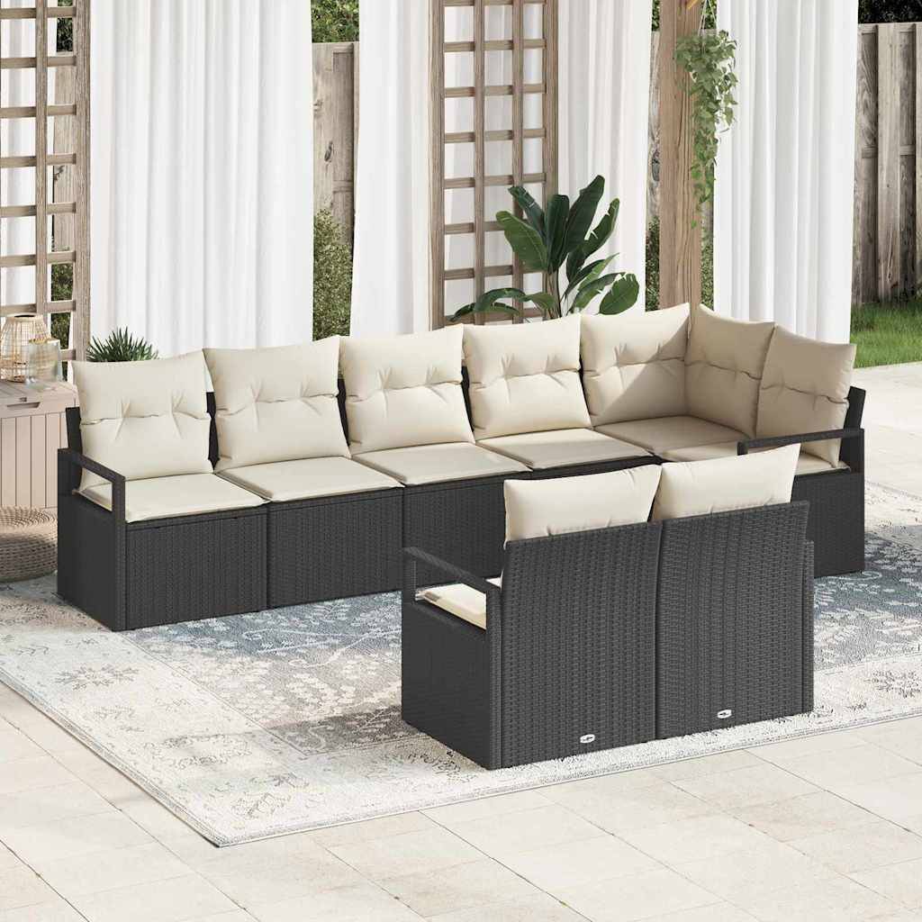 Salon de jardin 8 places en polyrotin modulable pour réception en extérieur Noir – ComfortXL Outdoor Living - Image 1