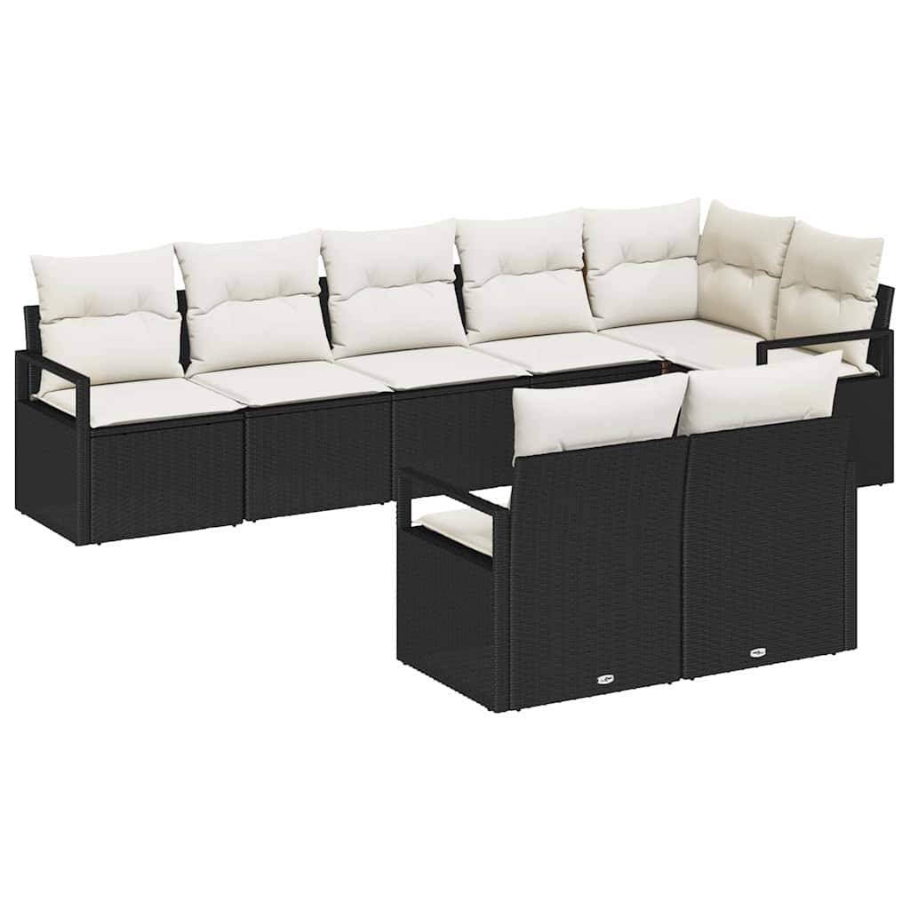 Salon de jardin 8 places en polyrotin modulable pour réception en extérieur Noir – ComfortXL Outdoor Living - Image 2