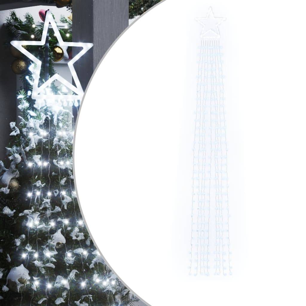 Guirlande Sapin de Noël Cascade 320 LED avec Étoile Déco Jardin 3.75m Blanc Froid – ComfortXL Outdoor Living - Image 2