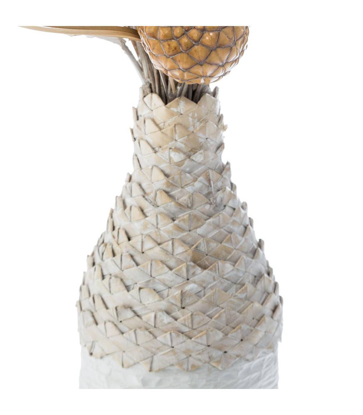 Composition florale artificielle Vase verre et osier H 50 cm - Imagen 2