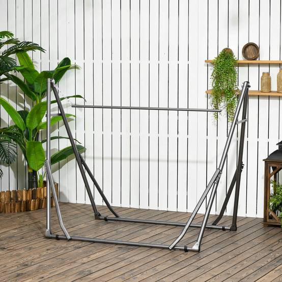 Stand hamac 2-en-1, résistant aux intempéries, séchoir, 290 cm x 92 cm x 88 cm, noir - Image 8